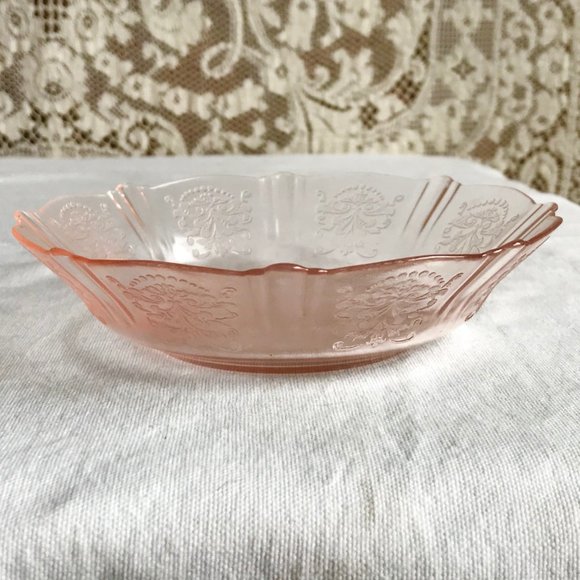 American Sweetheart Pink Depression Glass Berry Bowl Set 7 Pieces - Picture 9 of 12